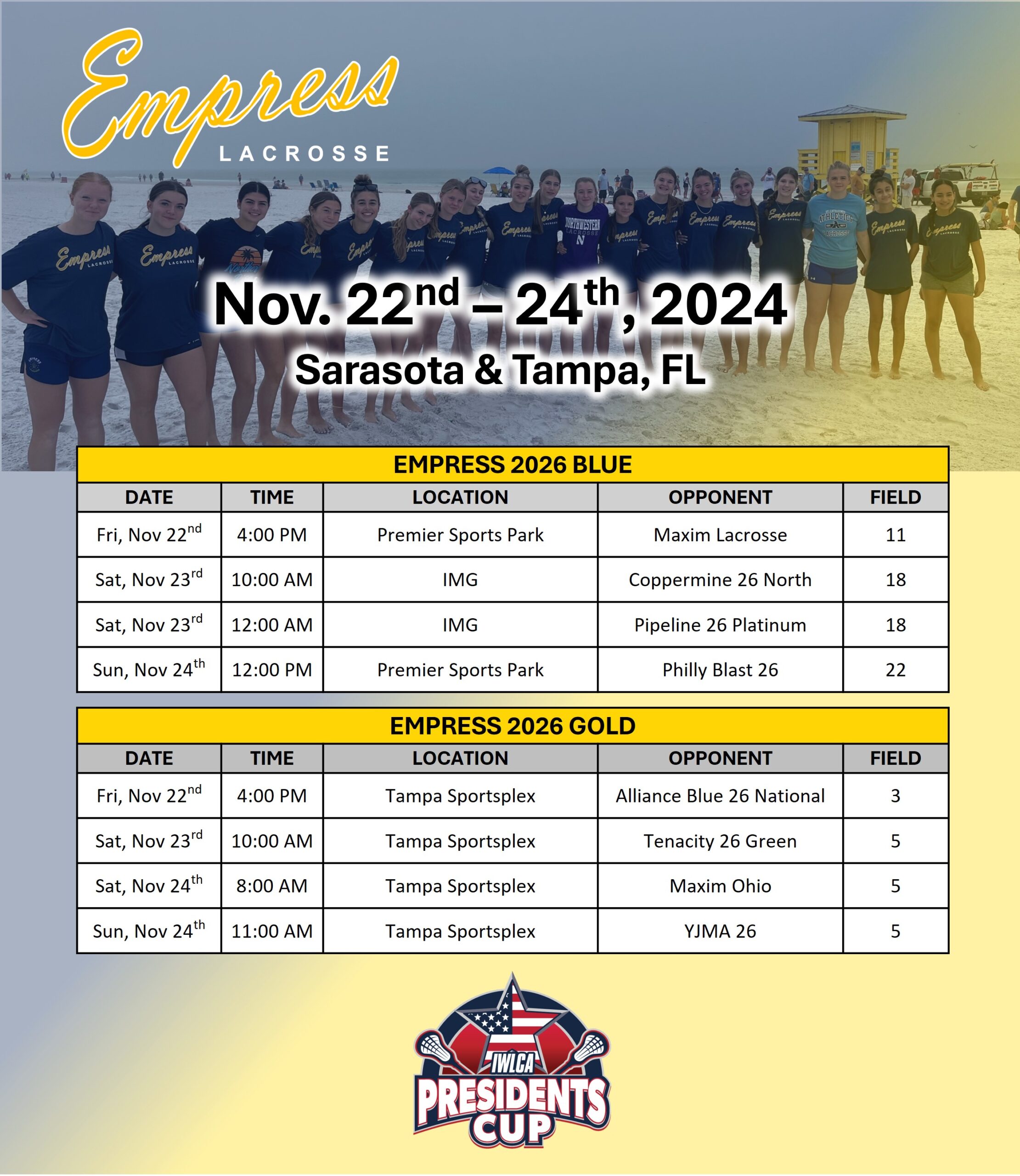 2024 Presidents Cup Schedule